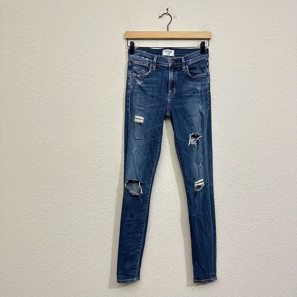 AGOLDE Sophie Jeans Kansas City High Rise Skinny Distressed Ripped - Picture 1 of 14